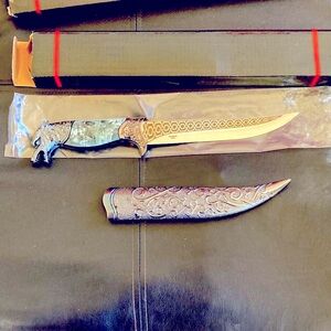 Ornate Silver and Black Decorative Knife